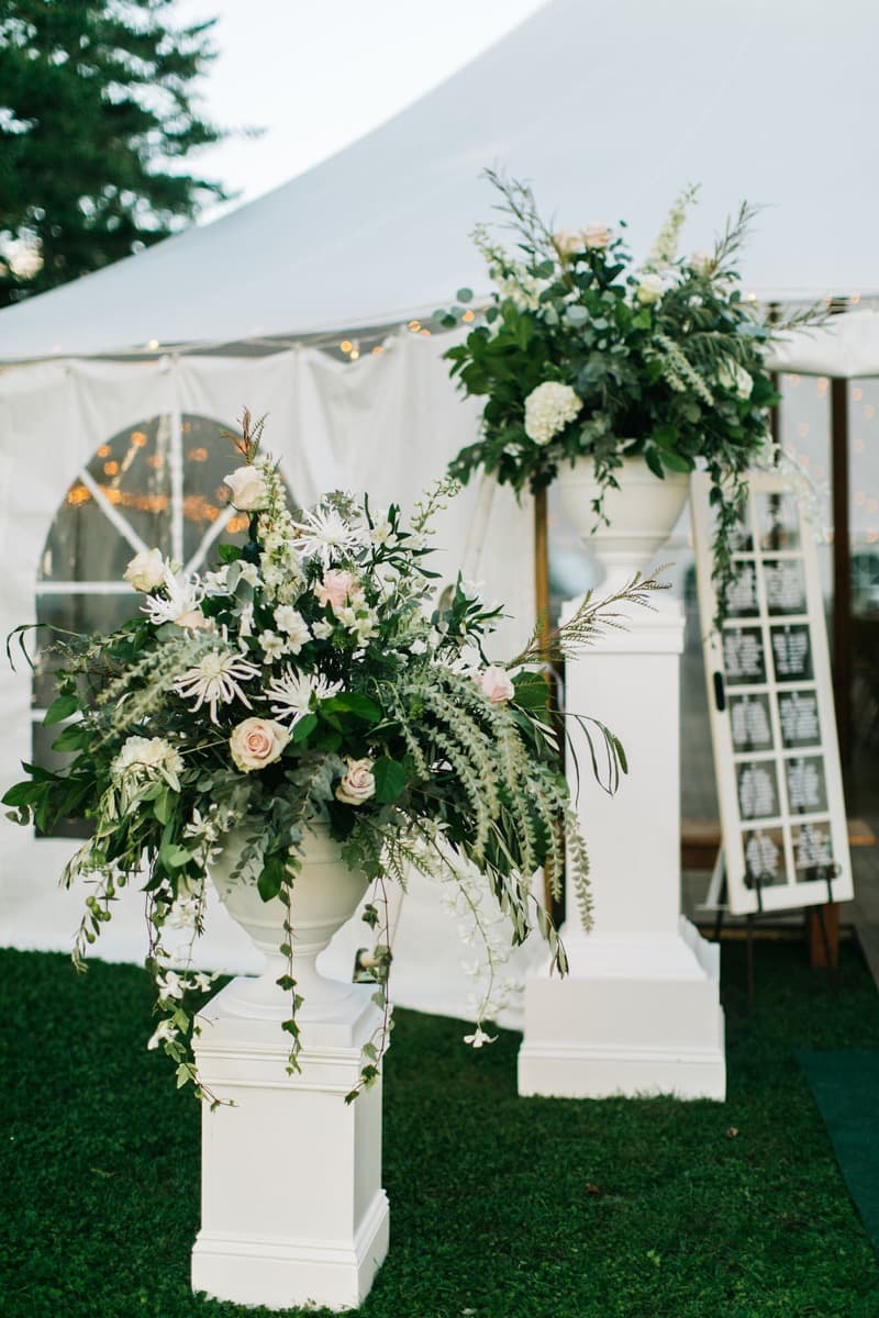 an outdoor tented reception