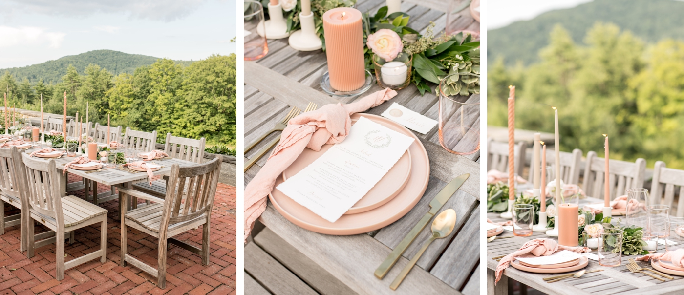 Blush and cream modern table setting from Events Delivered - The Monhegan Set