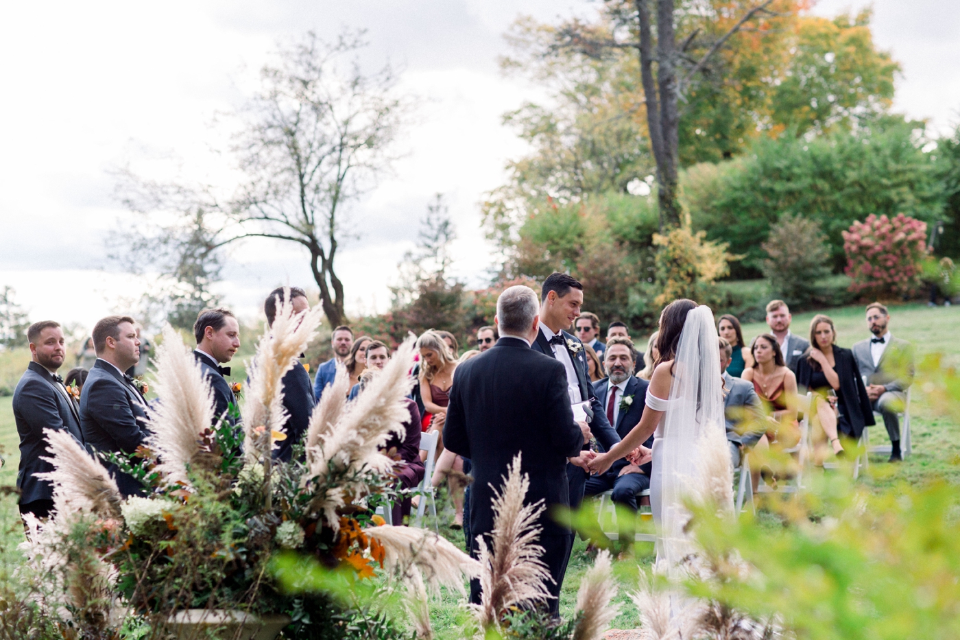 Luxury fall wedding ceremony at Aldworth Manor in New Hampshire