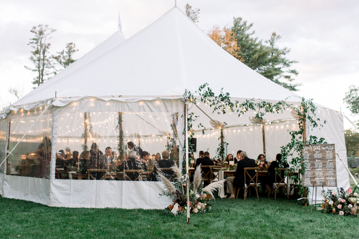 Luxury fall wedding reception at Aldworth Manor in New Hampshire