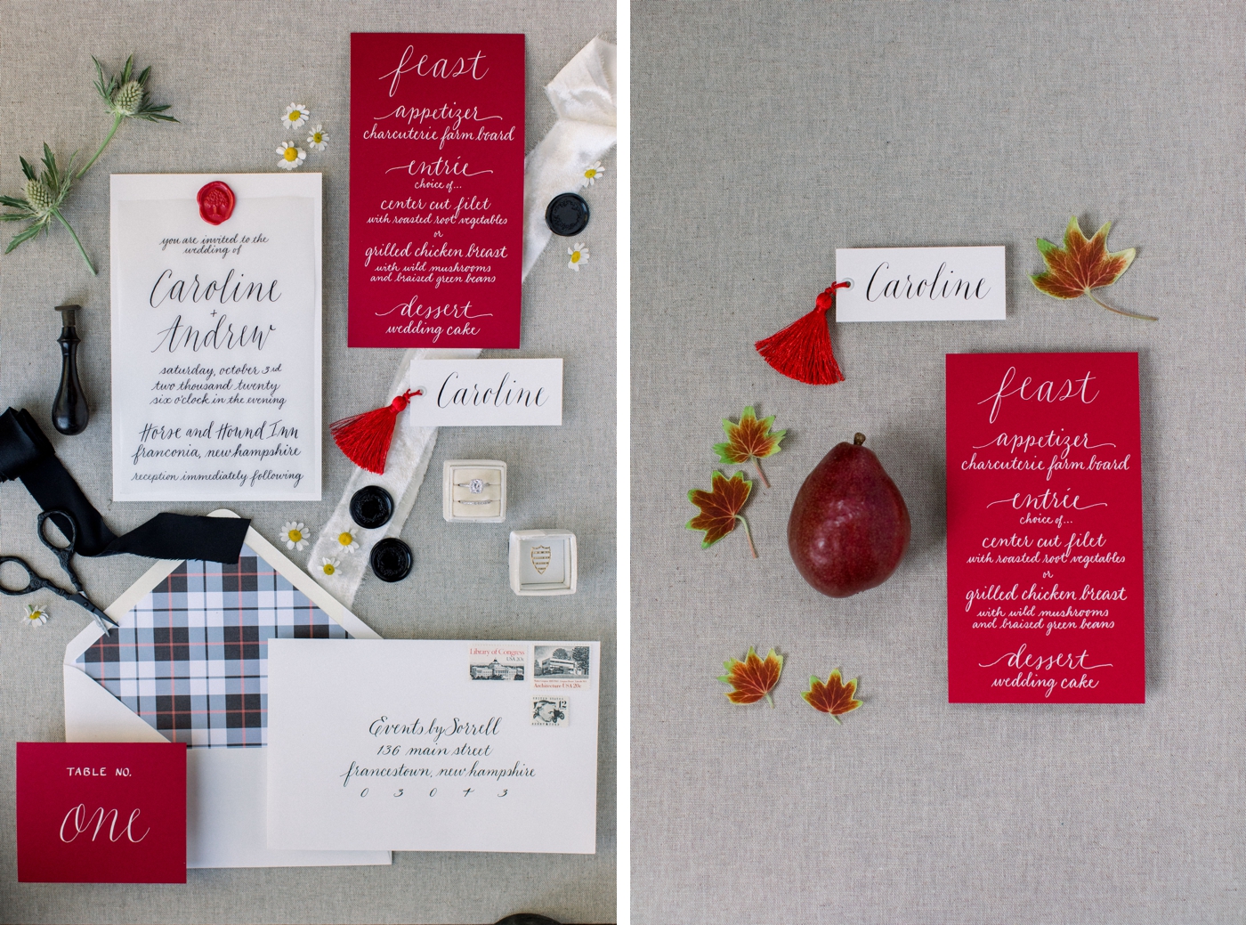 Tartan inspired wedding invitation by Southern Calligraphy