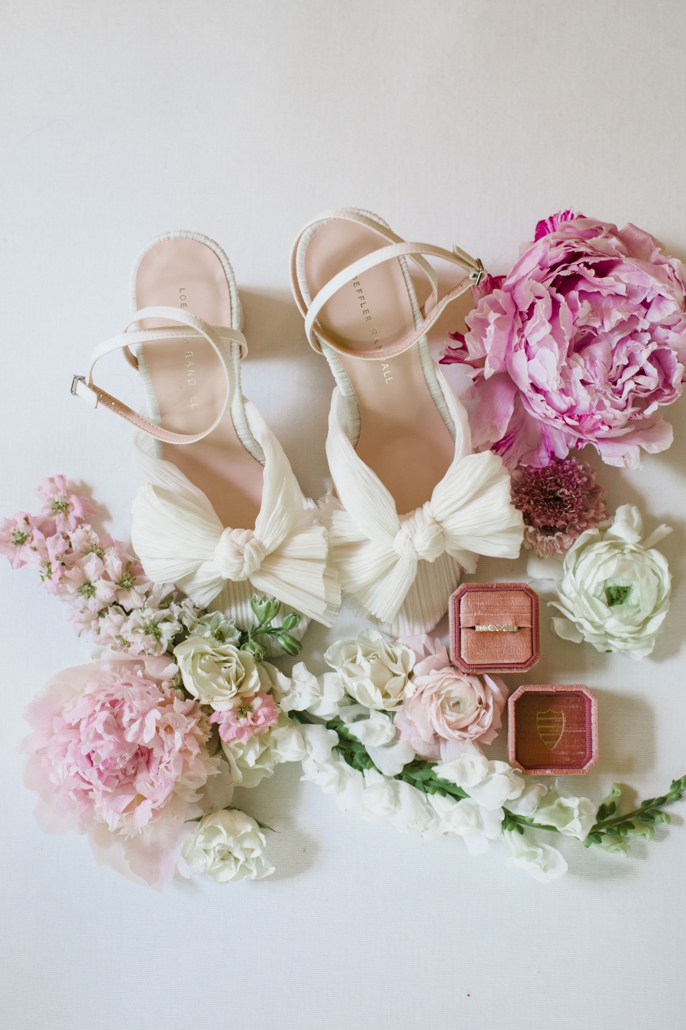 ivory sandals with scattered flowers