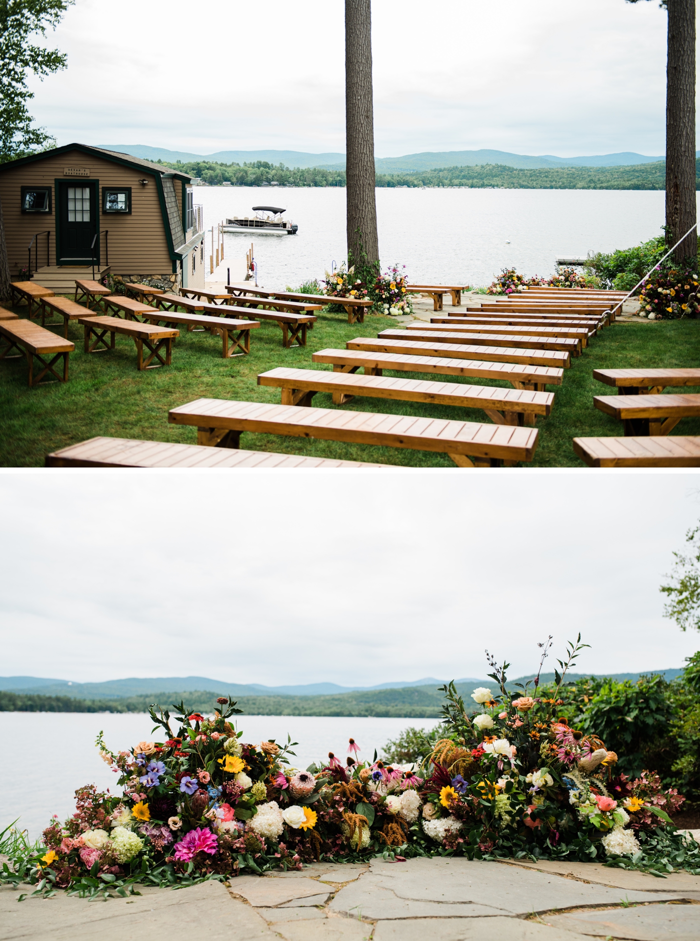 Intimate backyard wedding at a private home on Newfound Lake