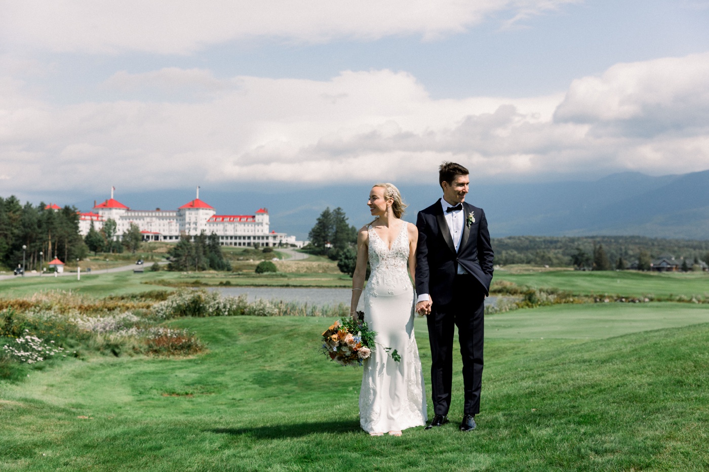 Bride and groom portraits at Mount Washington Resort