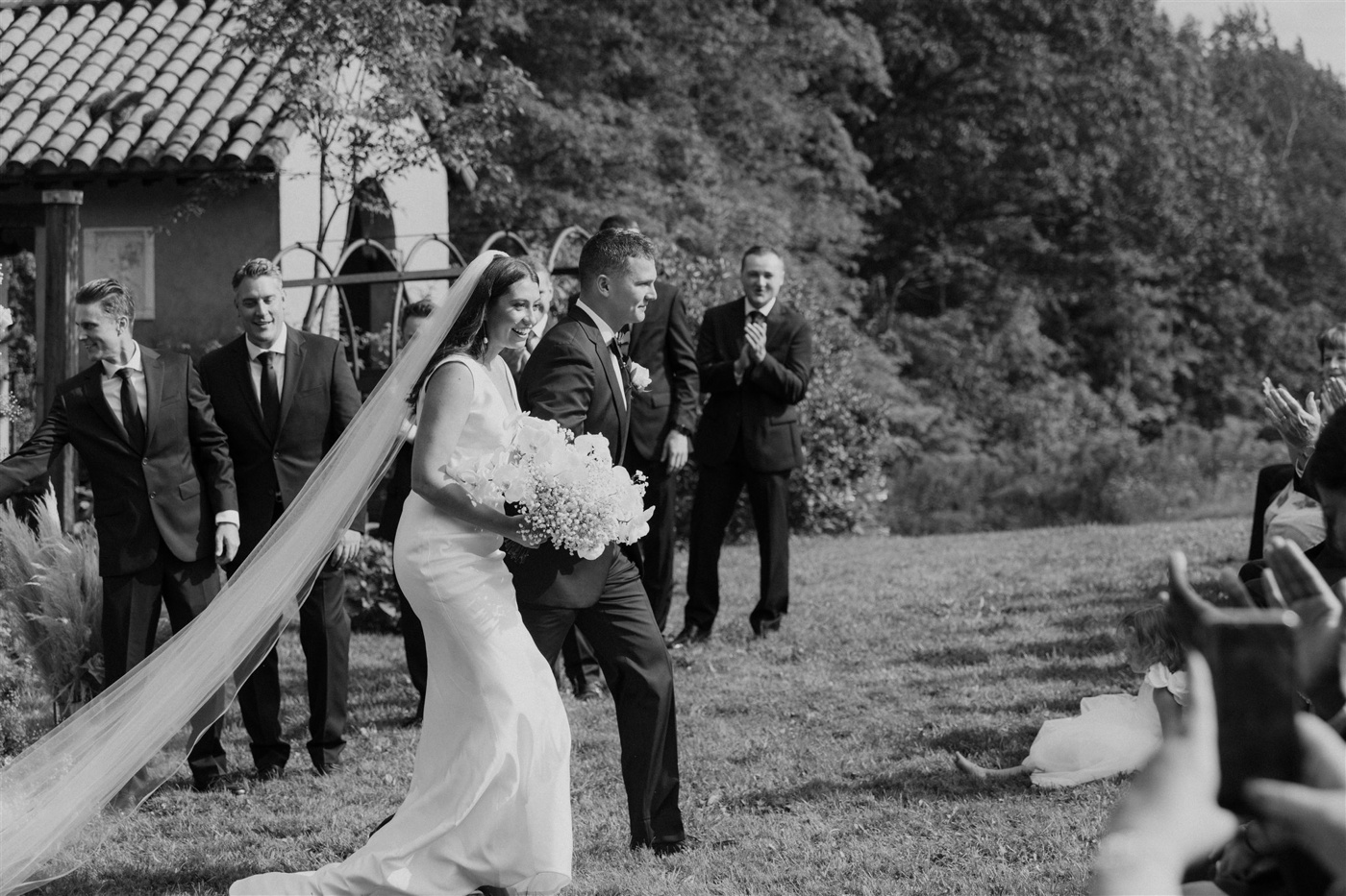 Outdoor wedding ceremony at Aldworth Manor