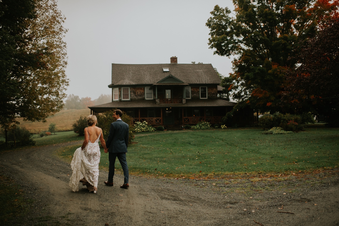 Bride and groom portraits at Toad Hill Farm