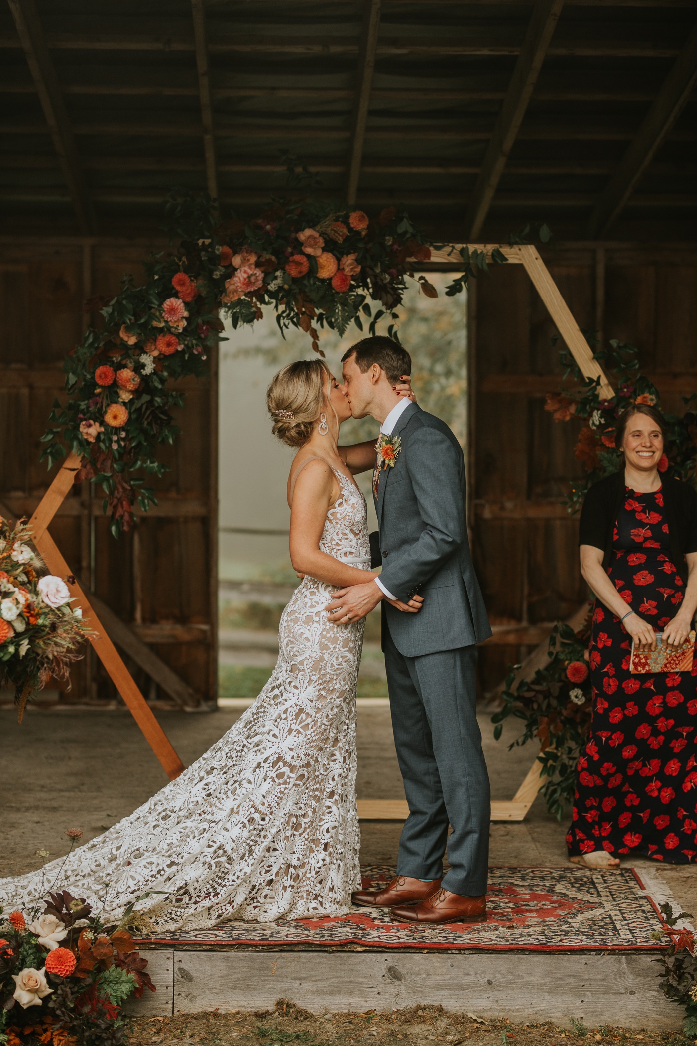 Fall outdoor wedding ceremony at Toad Hill Farm
