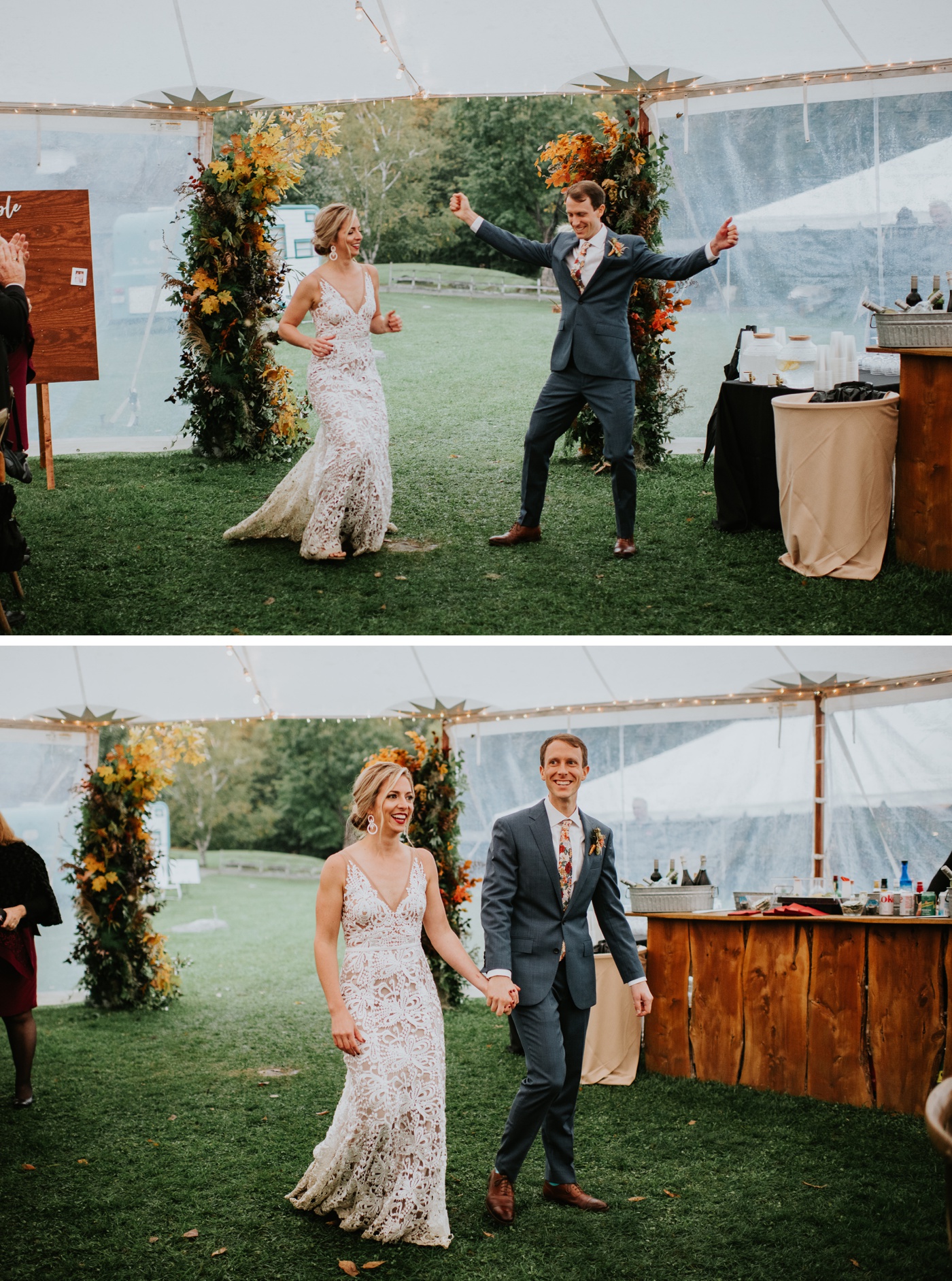 Tented wedding reception at Toad Hill Farm