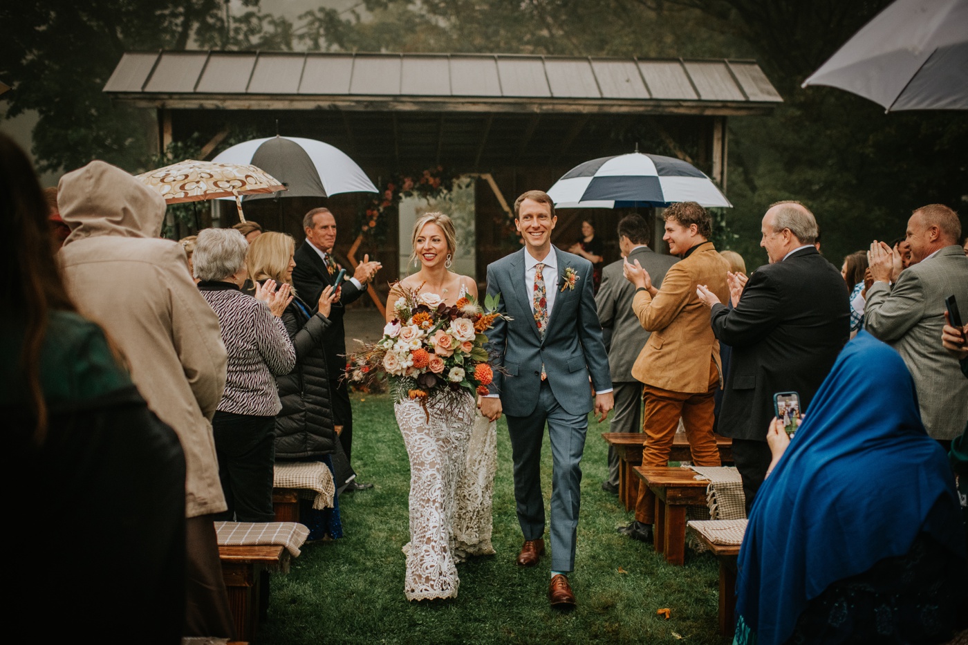 Fall outdoor wedding ceremony at Toad Hill Farm