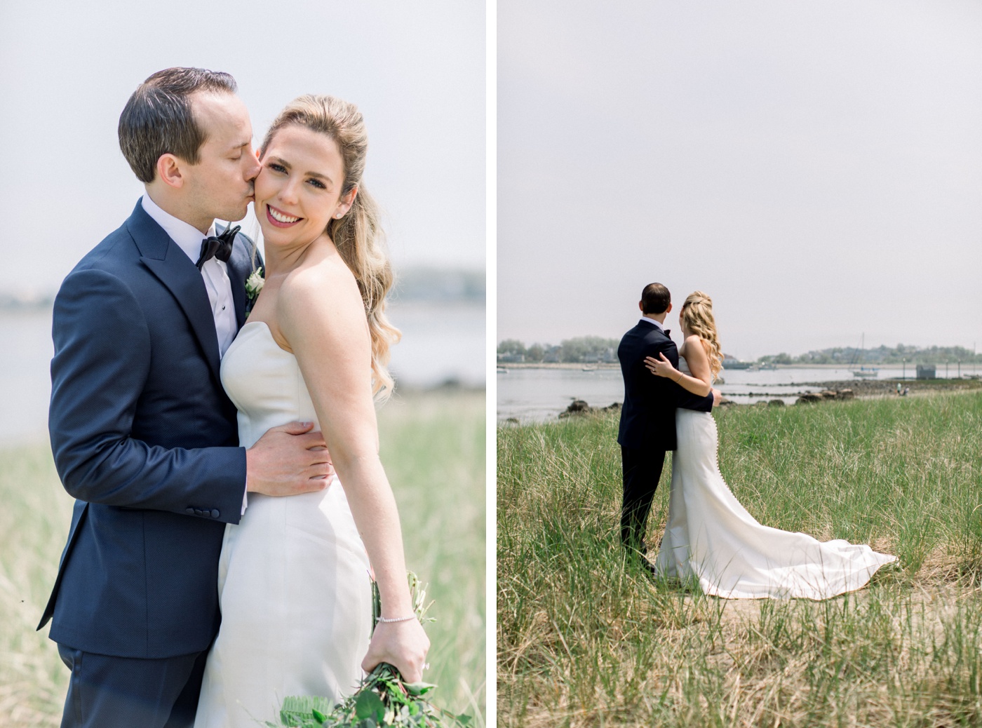 Bridal portraits on the beach in Scituate, MA