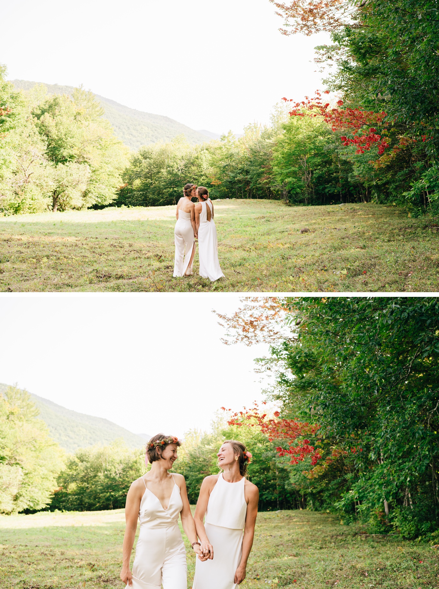 Bridal portraits on a private estate in the White Mountains