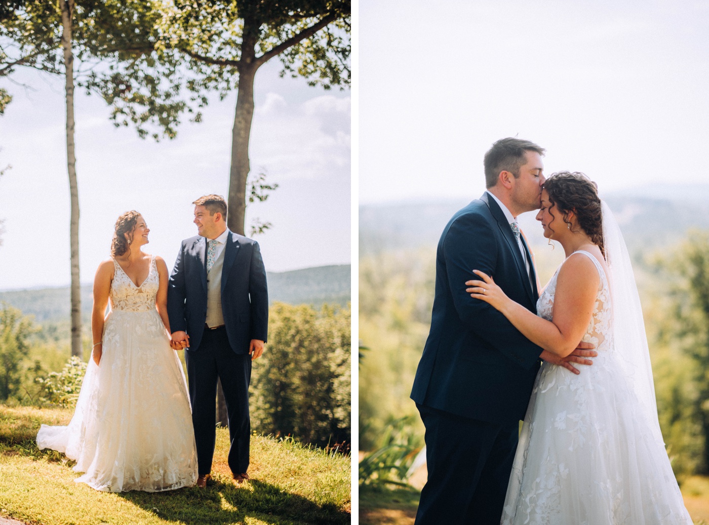 Bridal portraits on the property of a private home in Deering, NH