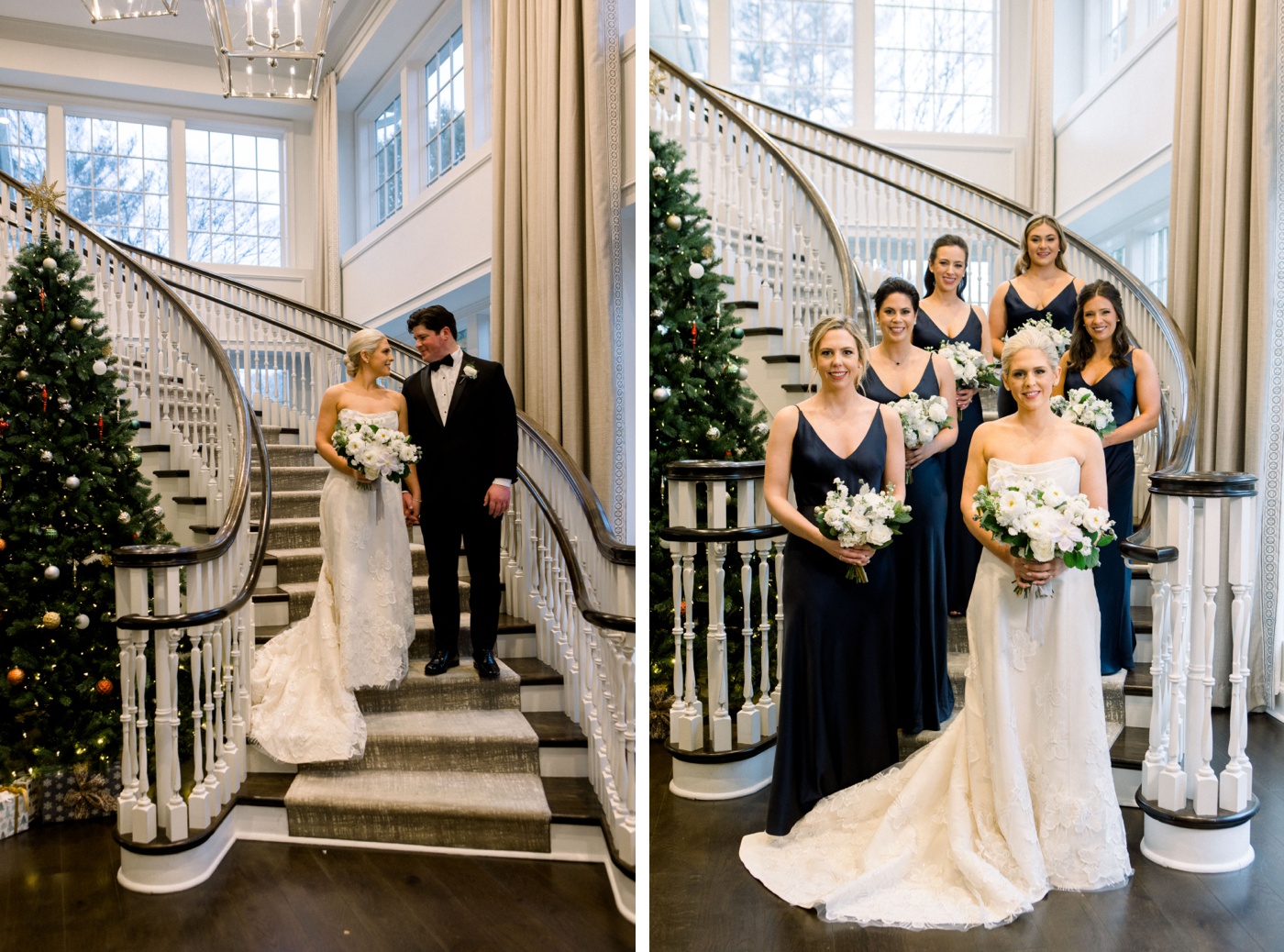 Bridal party portraits at Oakley Country Club