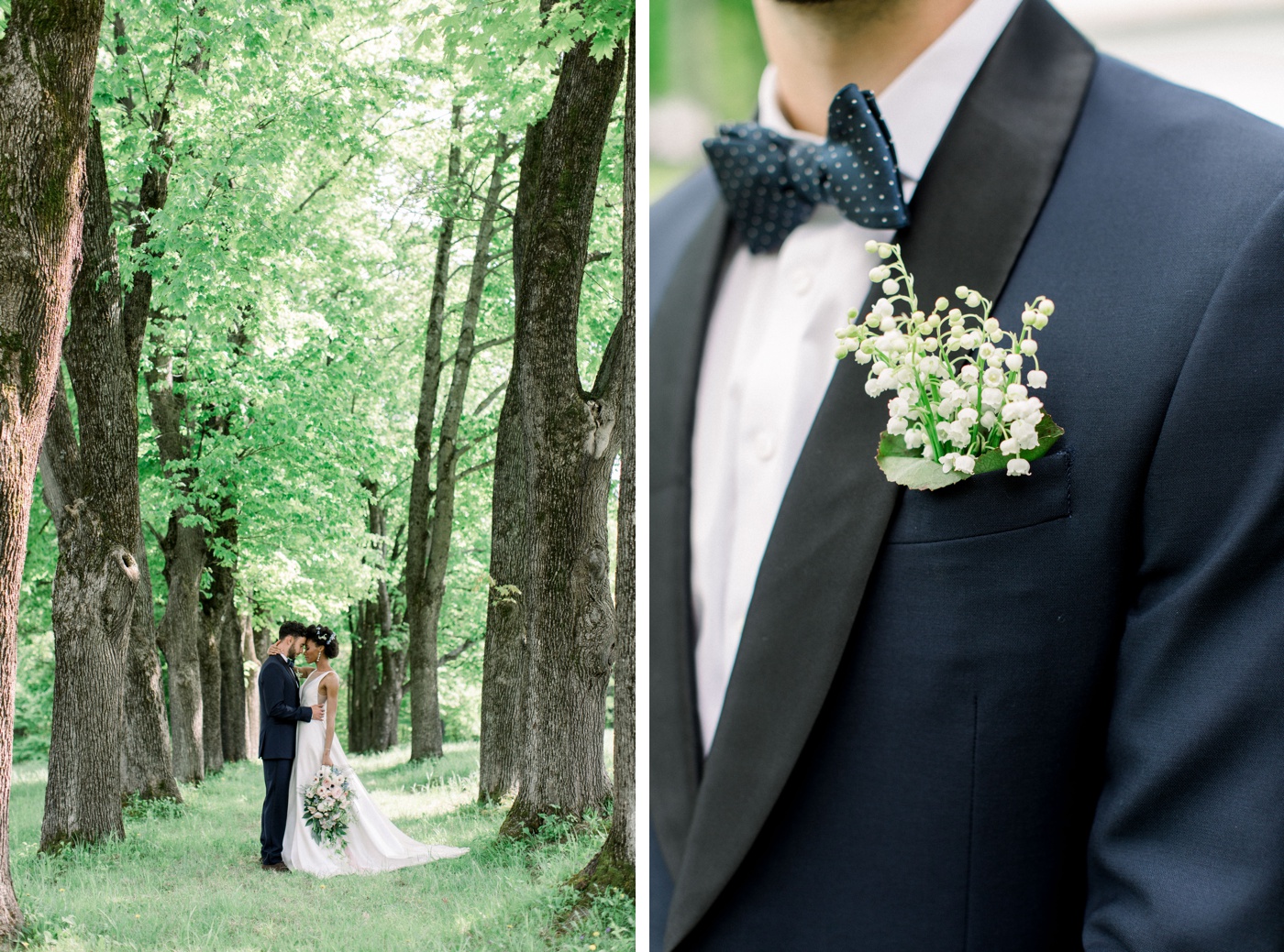 Wedding boutonniere with lily of the valley by Emily Herzig