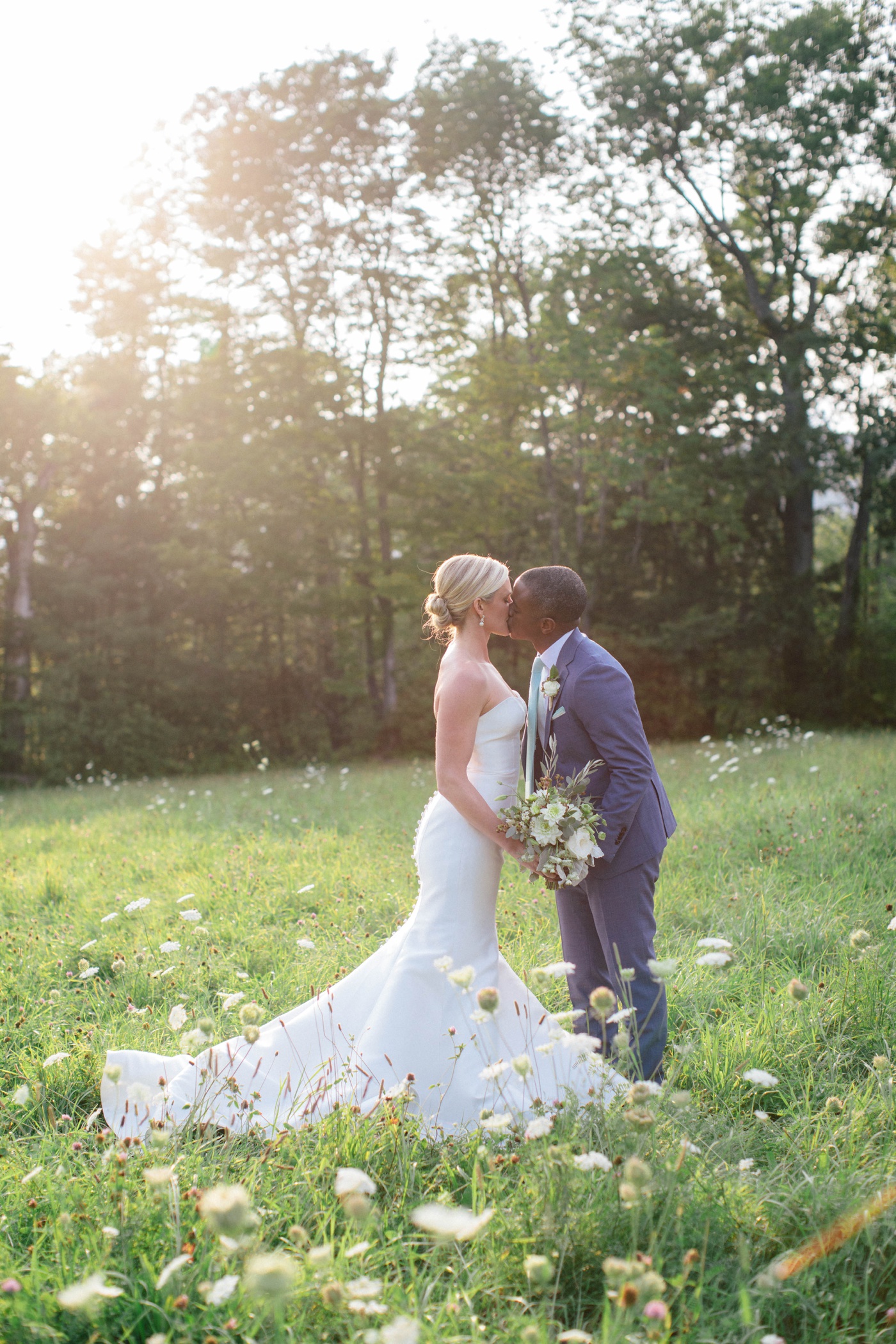 Bridal portraits on a family farm in New Hampshire