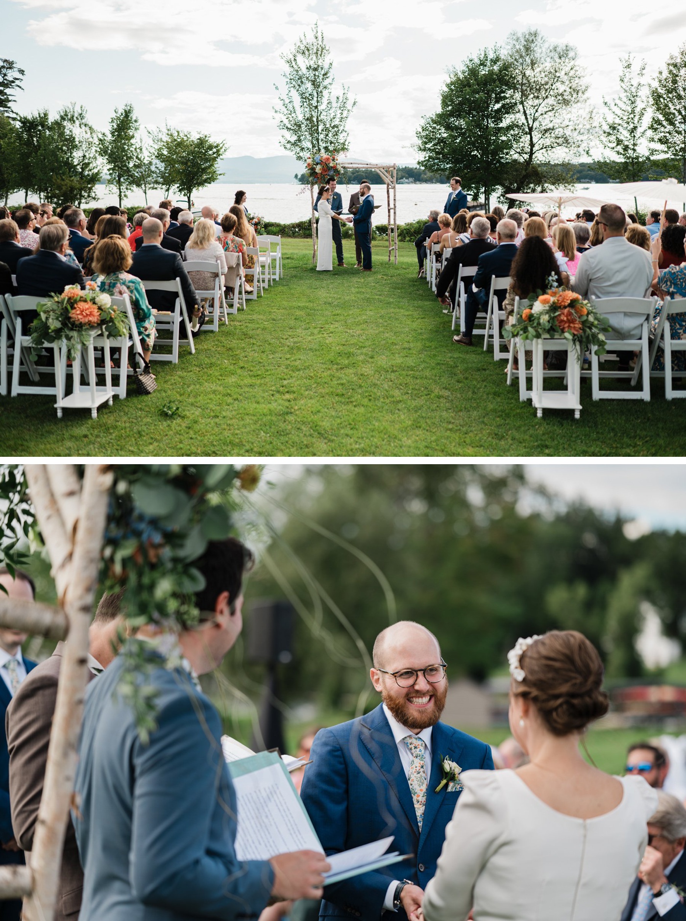 Outdoor wedding ceremony on the Palazzo Field at Brewster Academy