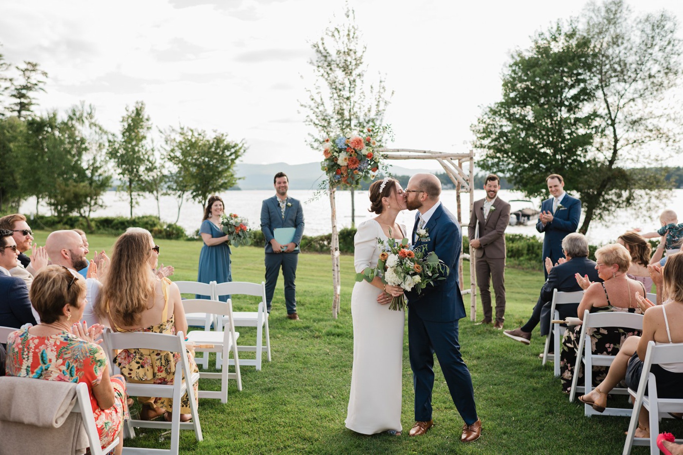 Outdoor wedding ceremony on the Palazzo Field at Brewster Academy