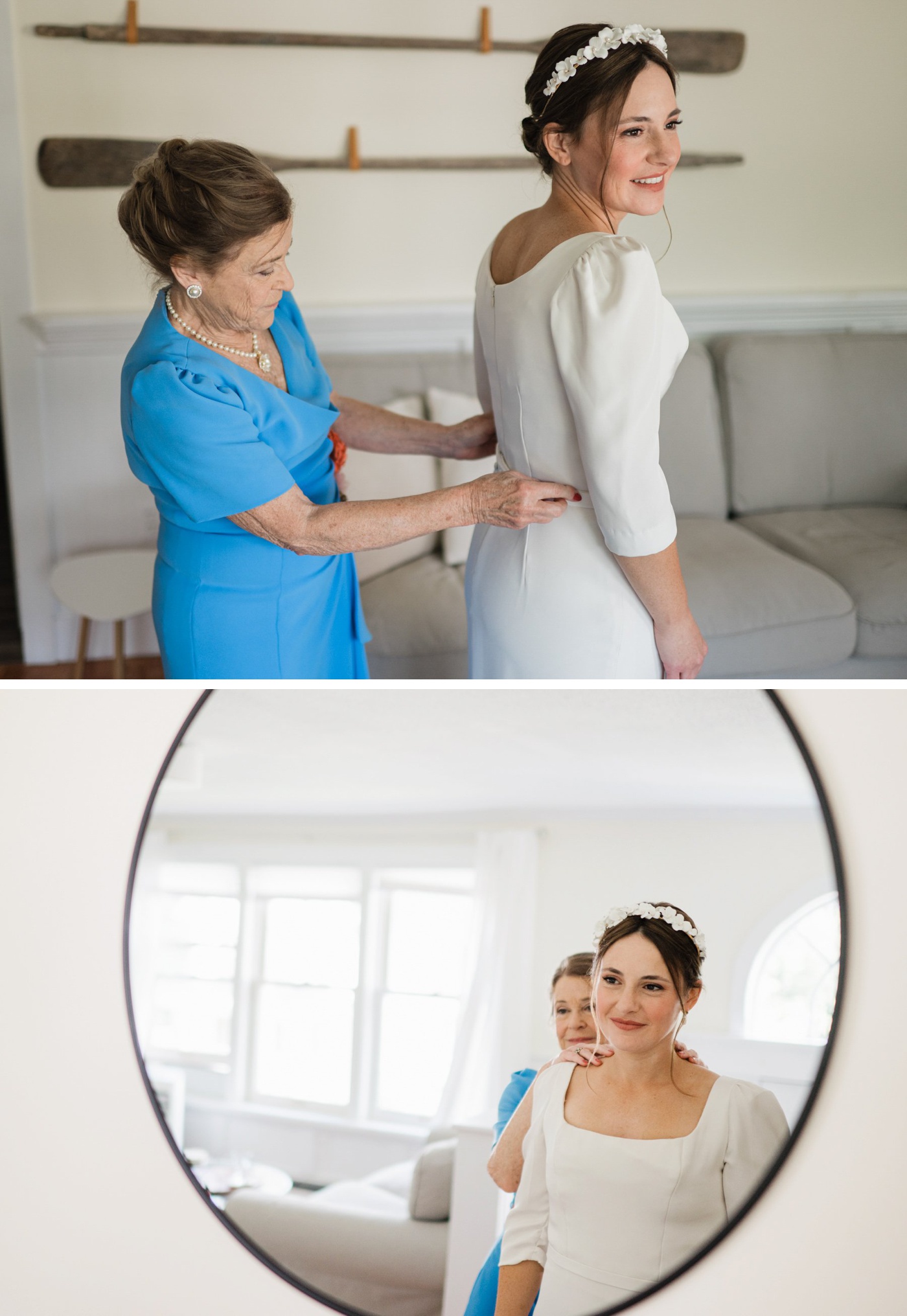 Bride getting ready for her wedding at Brewster Academy