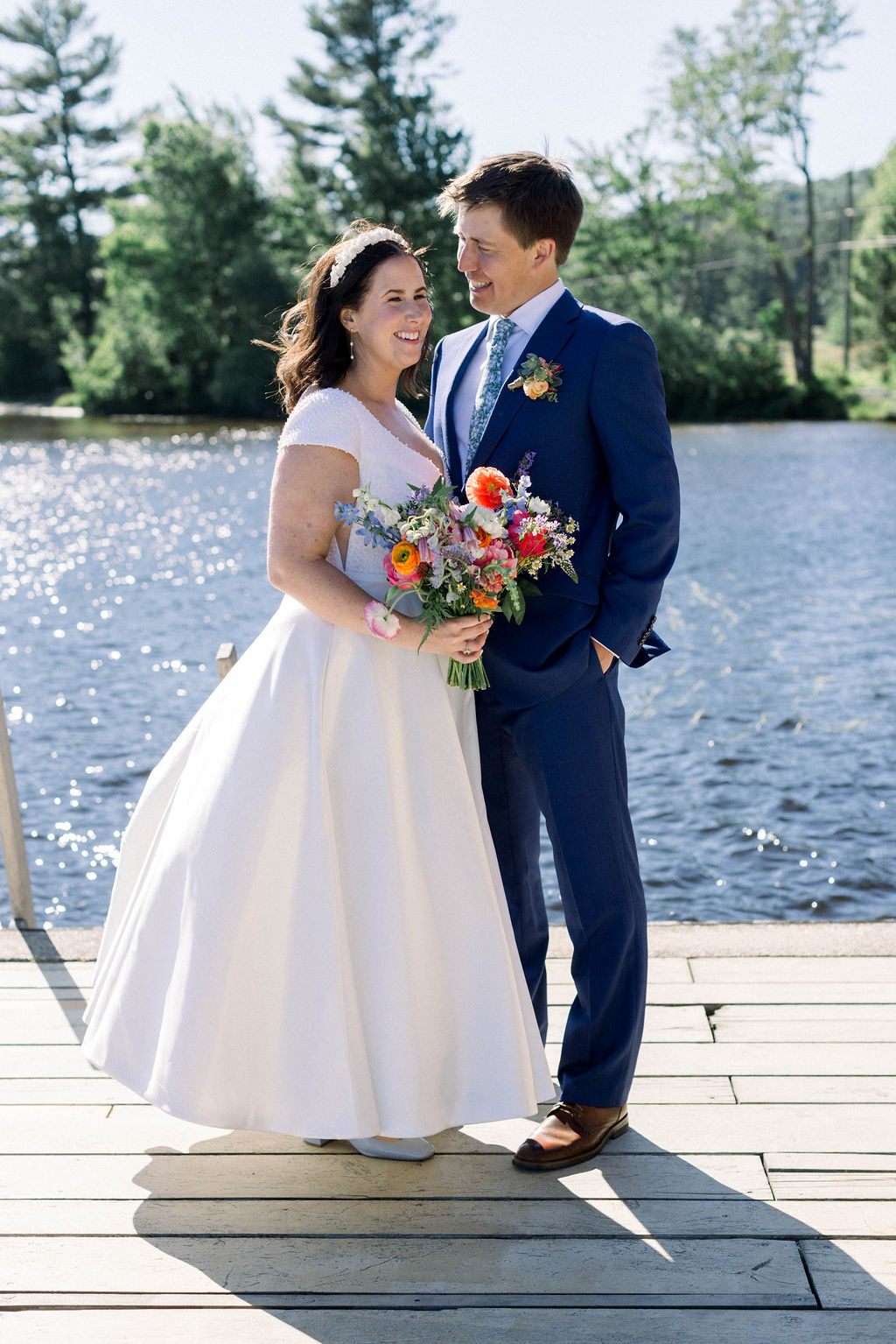 Bride and Groom at the Lake