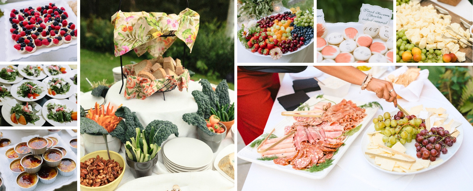 Farm-to-table gourmet catering at a Vermont wedding